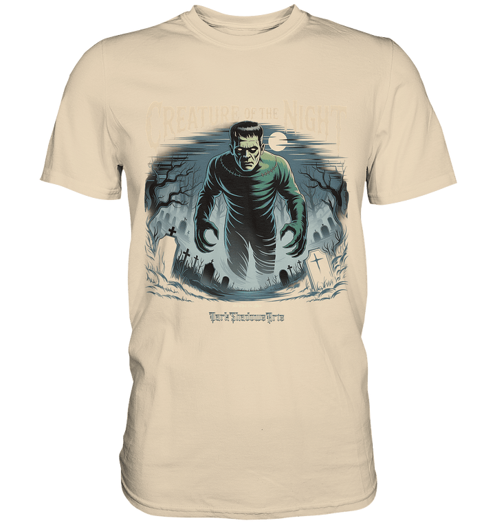 Creature of the Night – Klassischer Horror trifft düstere Friedhofsstimmung - Premium Shirt | Unisex - Shirts | Dark Shadows Arts