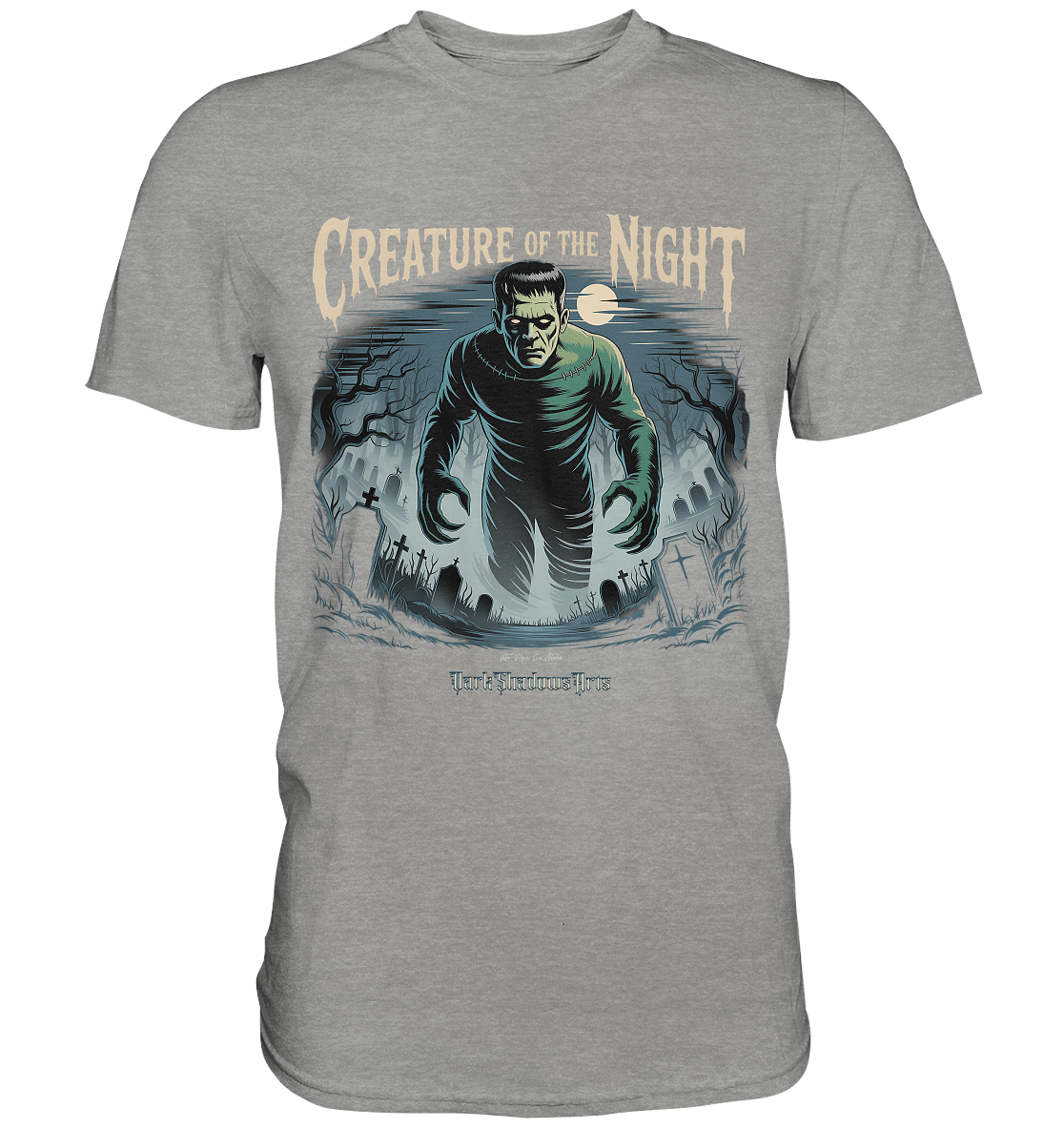 Creature of the Night – Klassischer Horror trifft düstere Friedhofsstimmung - Premium Shirt | Unisex - Shirts | Dark Shadows Arts
