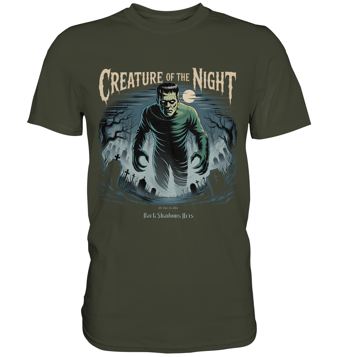 Creature of the Night – Klassischer Horror trifft düstere Friedhofsstimmung - Premium Shirt | Unisex - Shirts | Dark Shadows Arts