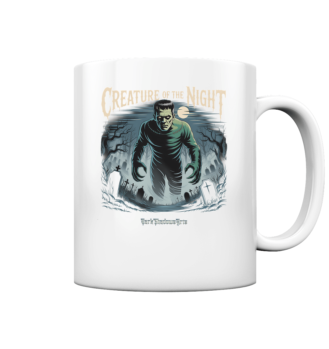 Creature of the Night – Klassischer Horror trifft düstere Friedhofsstimmung - Tasse glossy | Trinkgefäße | Dark Shadows Arts