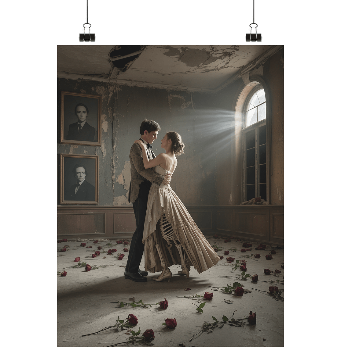 Dance of the Coffin & Rose - Der letzte Tanz zwischen Liebe und Verfall - Poster Din A1 (hoch) | Wall Art | Dark Shadows Arts