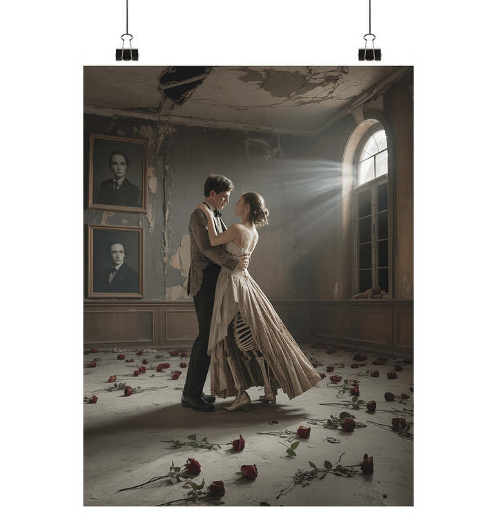 Dance of the Coffin & Rose - Der letzte Tanz zwischen Liebe und Verfall - Poster Din A1 (hoch) | Wall Art | Dark Shadows Arts