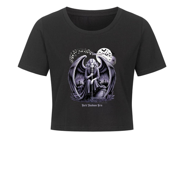 Dark Angel Song_ Stimme der Nacht - Ladies Cropped Tee | T-Shirt | Dark Shadows Arts