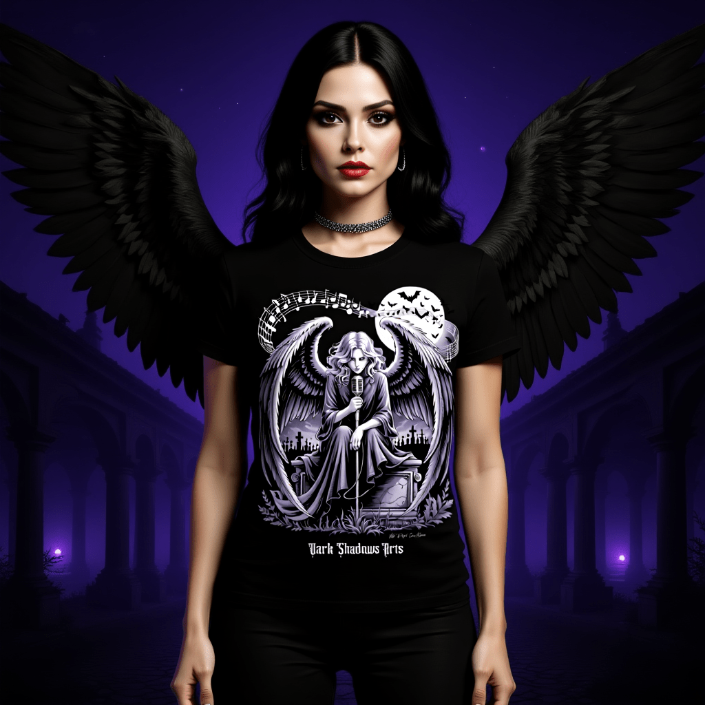 Dark Angel Song_ Stimme der Nacht - Premium Organic Shirt Women | T-Shirt | Dark Shadows Arts