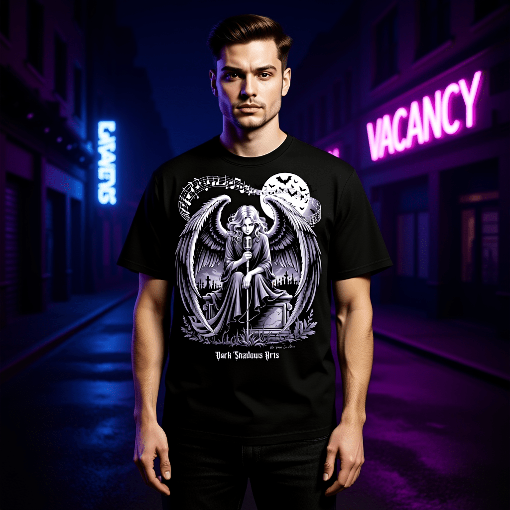 Dark Angel Song_ Stimme der Nacht - VACANCY Oversized Shirt | T-Shirt | Dark Shadows Arts