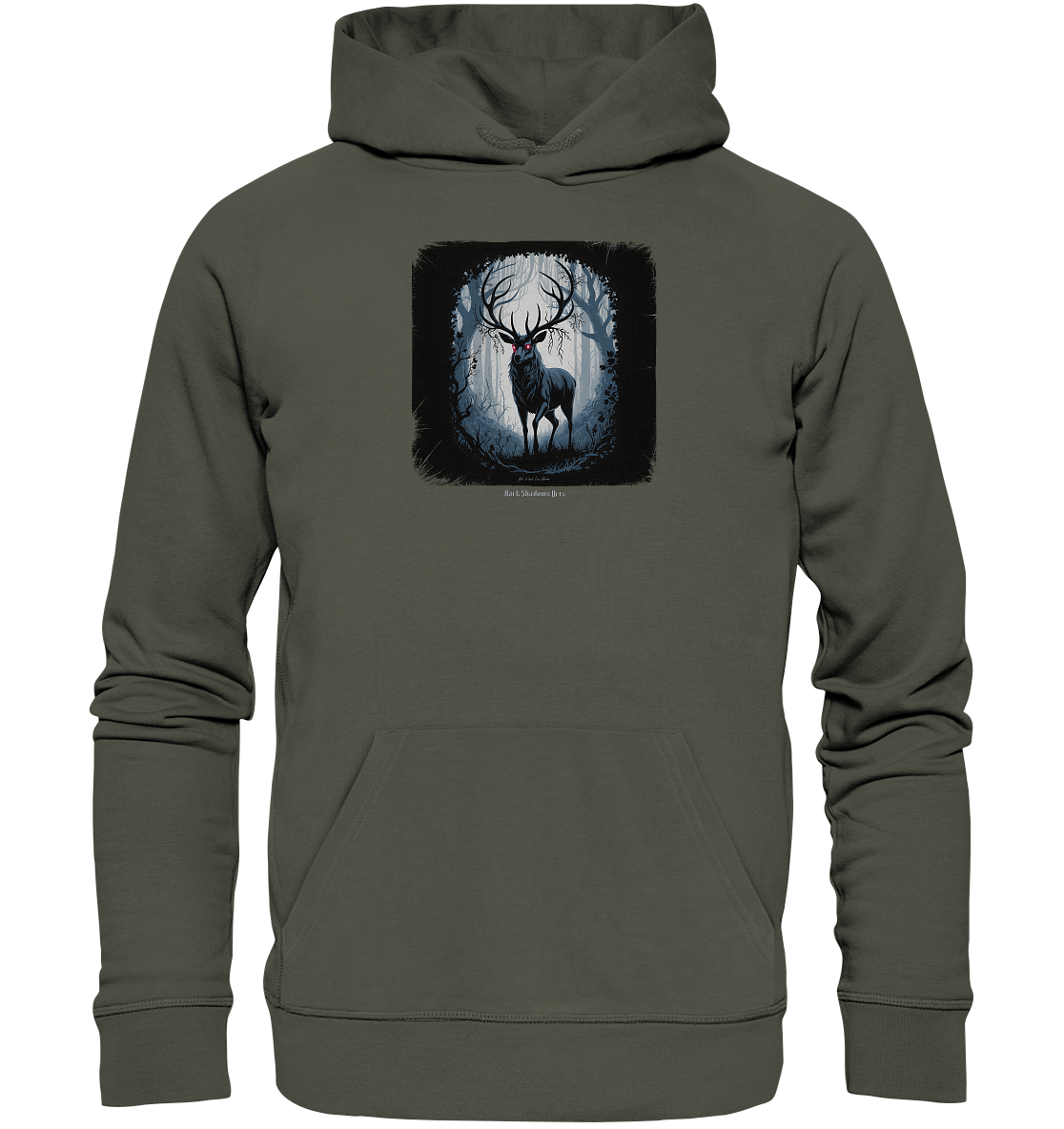 dark forest stag - die geheimnisvolle kraft des Waldes - Organic Hoodie | Hoodies | Dark Shadows Arts