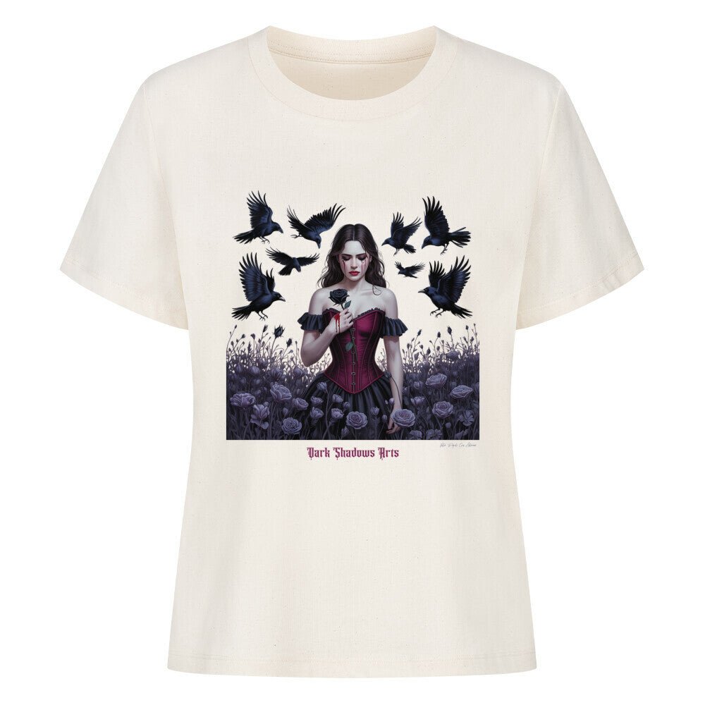 Dark Rose Tears_ Gothic Lady & Raben - Premium Organic Shirt Women | T-Shirt | Dark Shadows Arts