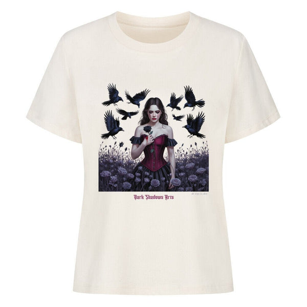 Dark Rose Tears_ Gothic Lady & Raben - Premium Organic Shirt Women | T-Shirt | Dark Shadows Arts
