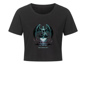 Dark Seraph_ Engel der Schatten & Macht - Ladies Cropped Tee | T-Shirt | Dark Shadows Arts