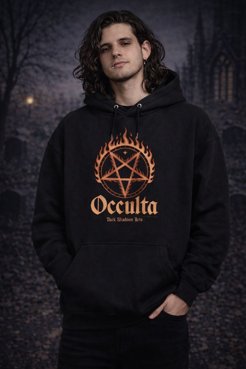 Oversized Hoodie mit Occulta Okkultsymbol von Dark Shadows Arts im düsteren Ritual-Look
