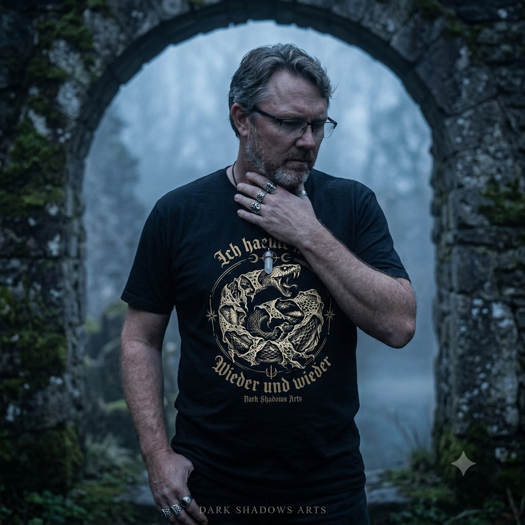 Ich haeute mich Wieder und wieder Gothic Schlangen Premium T-Shirt