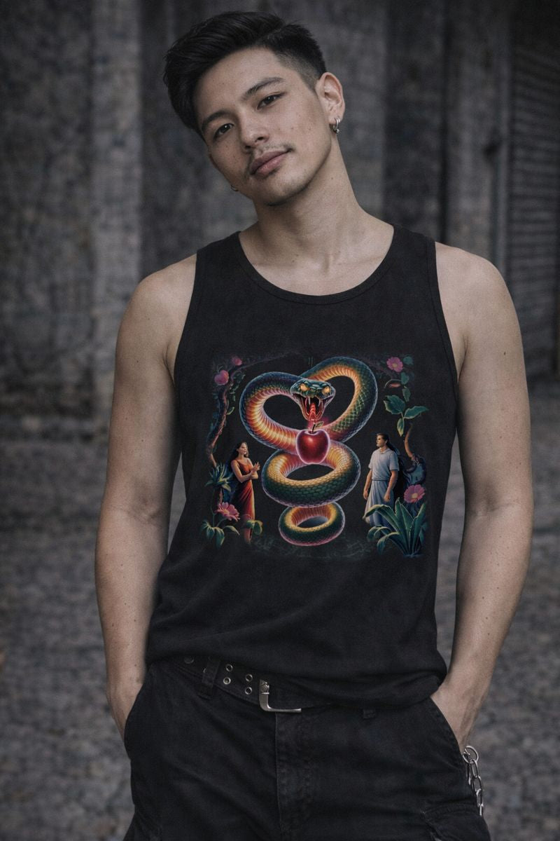 Classic Tanktop Herren mit The Original Sin Motiv von Dark Shadows Arts im sommerlichen Art-Setting