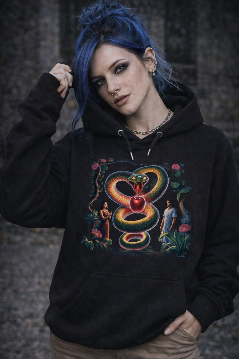 Premium Hoodie mit The Original Sin Motiv von Dark Shadows Arts im mystischen Nacht-Setting
