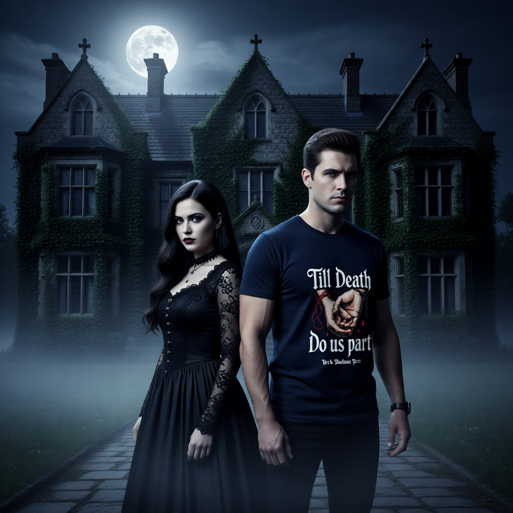 Oversized Shirt mit Till Death Do Us Part Motiv von Dark Shadows Arts im plakativ-düsteren Look