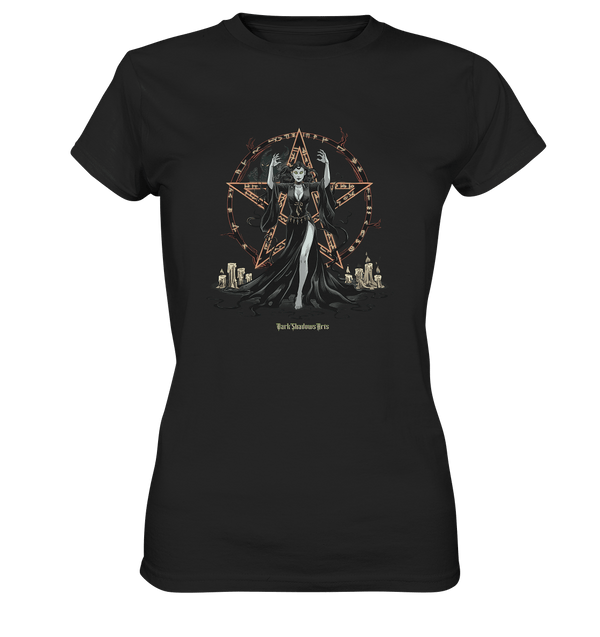 Dark Sorceress Pentagram – Zauberin mit Runen & Kerzen - Ladies Premium Shirt | Lady - Shirts | Dark Shadows Arts