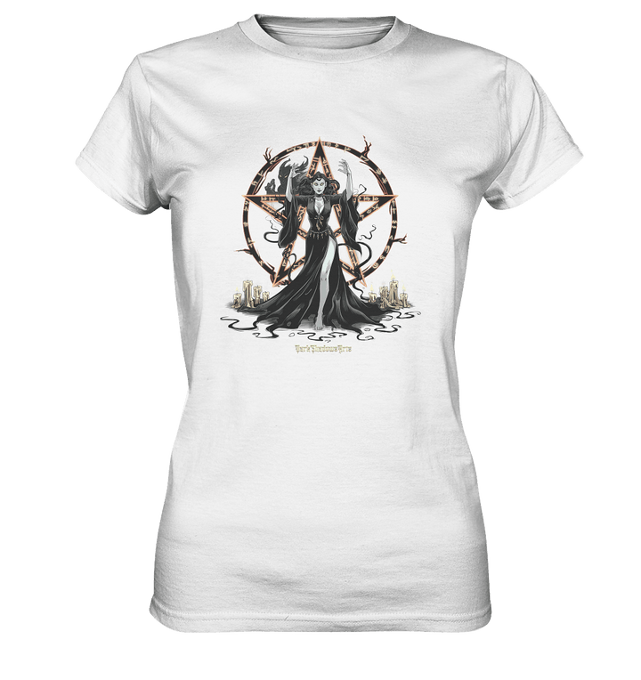 Dark Sorceress Pentagram – Zauberin mit Runen & Kerzen - Ladies Premium Shirt | Lady - Shirts | Dark Shadows Arts
