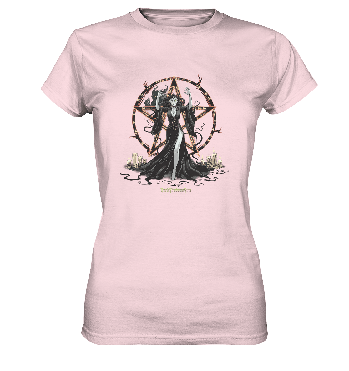 Dark Sorceress Pentagram – Zauberin mit Runen & Kerzen - Ladies Premium Shirt | Lady - Shirts | Dark Shadows Arts
