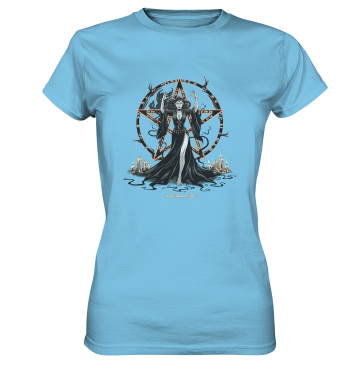 Dark Sorceress Pentagram – Zauberin mit Runen & Kerzen - Ladies Premium Shirt | Lady - Shirts | Dark Shadows Arts