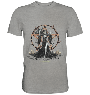 Dark Sorceress Pentagram – Zauberin mit Runen & Kerzen - Premium Shirt | Unisex - Shirts | Dark Shadows Arts