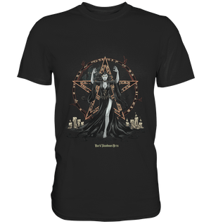 Dark Sorceress Pentagram – Zauberin mit Runen & Kerzen - Premium Shirt | Unisex - Shirts | Dark Shadows Arts