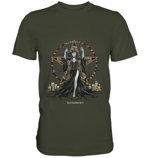 Dark Sorceress Pentagram – Zauberin mit Runen & Kerzen - Premium Shirt | Unisex - Shirts | Dark Shadows Arts