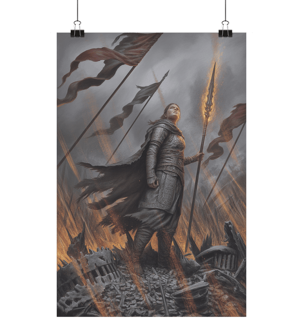 Daughter of the Forgotten Dynasty - Die einsame Kriegerin im Aschewind der Vergangenheit - Poster Din A1 (hoch) | Wall Art | Dark Shadows Arts