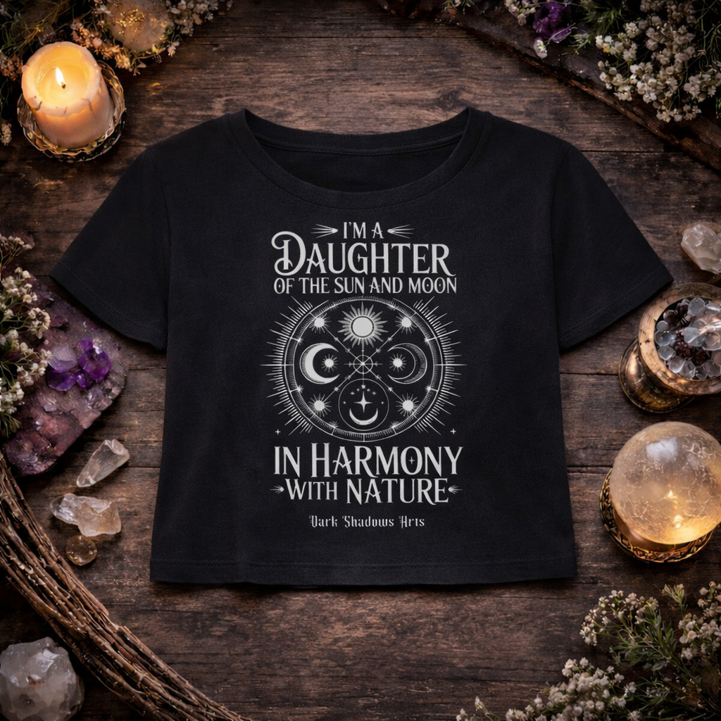 Daughter of the Sun and Moon – Ladies Cropped Tee
