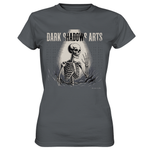 Defiant Bones – Erhobenes Skelett in mystischem Nebel - DSA - Ladies Premium Shirt | Lady - Shirts | Dark Shadows Arts
