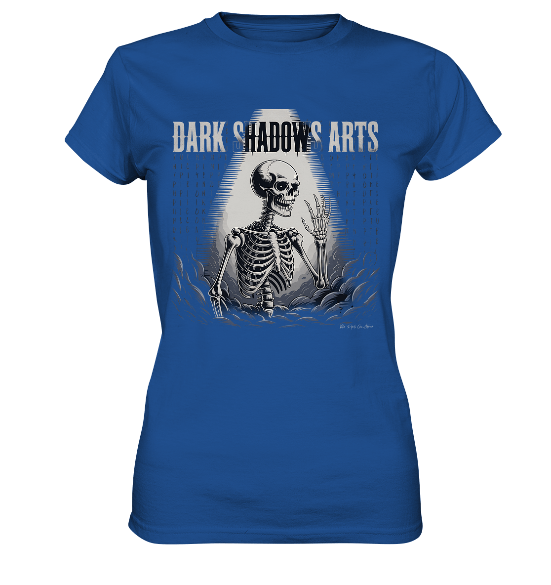 Defiant Bones – Erhobenes Skelett in mystischem Nebel - DSA - Ladies Premium Shirt | Lady - Shirts | Dark Shadows Arts