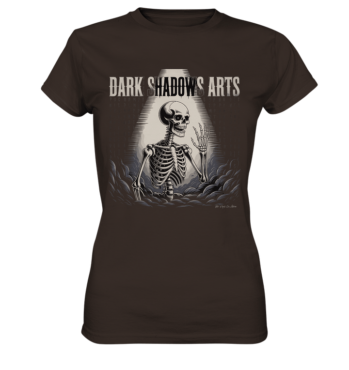 Defiant Bones – Erhobenes Skelett in mystischem Nebel - DSA - Ladies Premium Shirt | Lady - Shirts | Dark Shadows Arts
