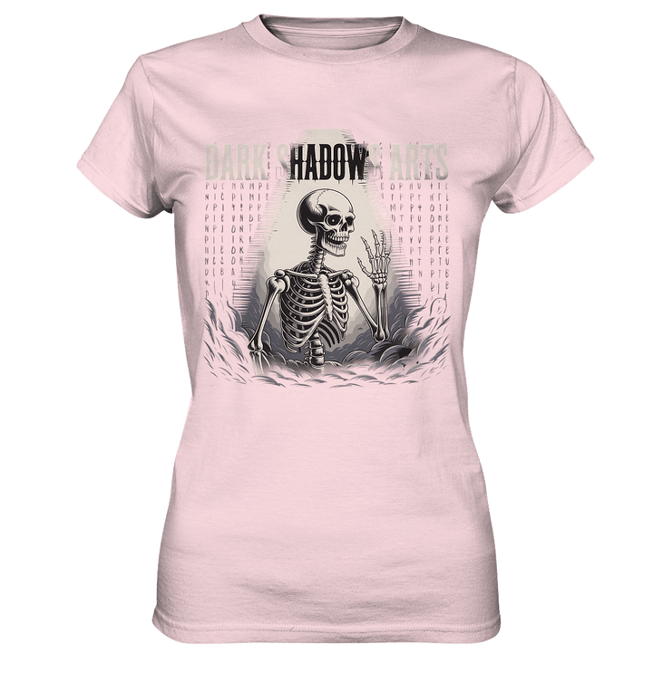 Defiant Bones – Erhobenes Skelett in mystischem Nebel - DSA - Ladies Premium Shirt | Lady - Shirts | Dark Shadows Arts
