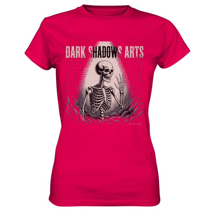 Defiant Bones – Erhobenes Skelett in mystischem Nebel - DSA - Ladies Premium Shirt | Lady - Shirts | Dark Shadows Arts
