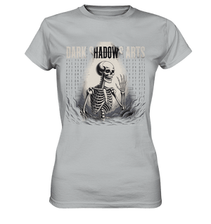 Defiant Bones – Erhobenes Skelett in mystischem Nebel - DSA - Ladies Premium Shirt | Lady - Shirts | Dark Shadows Arts