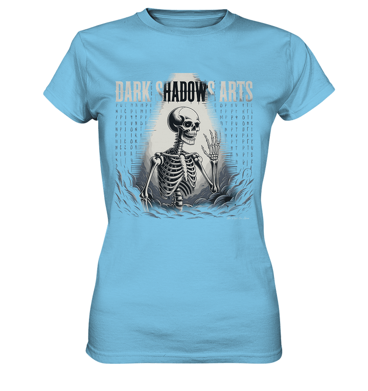 Defiant Bones – Erhobenes Skelett in mystischem Nebel - DSA - Ladies Premium Shirt | Lady - Shirts | Dark Shadows Arts