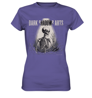 Defiant Bones – Erhobenes Skelett in mystischem Nebel - DSA - Ladies Premium Shirt | Lady - Shirts | Dark Shadows Arts