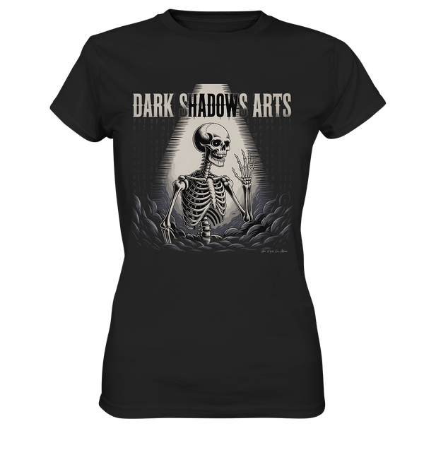 Defiant Bones – Erhobenes Skelett in mystischem Nebel - DSA - Ladies Premium Shirt | Lady - Shirts | Dark Shadows Arts