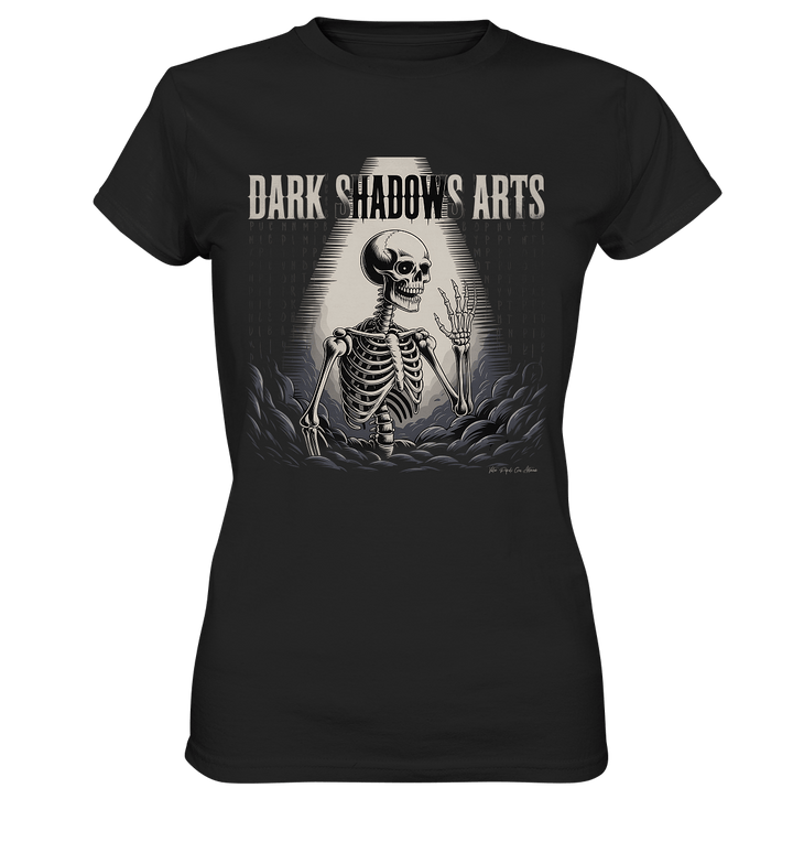 Defiant Bones – Erhobenes Skelett in mystischem Nebel - DSA - Ladies Premium Shirt | Lady - Shirts | Dark Shadows Arts