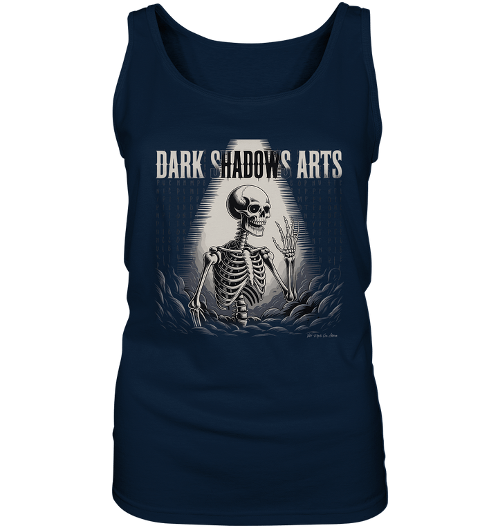 Defiant Bones – Erhobenes Skelett in mystischem Nebel - DSA - Ladies Tank - Top | Tank - Tops | Dark Shadows Arts