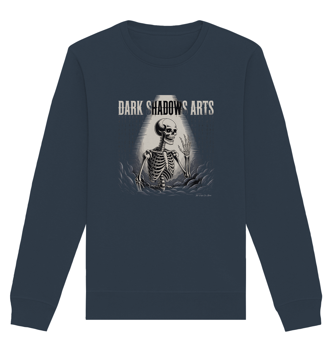 Defiant Bones – Erhobenes Skelett in mystischem Nebel - DSA - Organic Basic Unisex Sweatshirt | Sweatshirts | Dark Shadows Arts