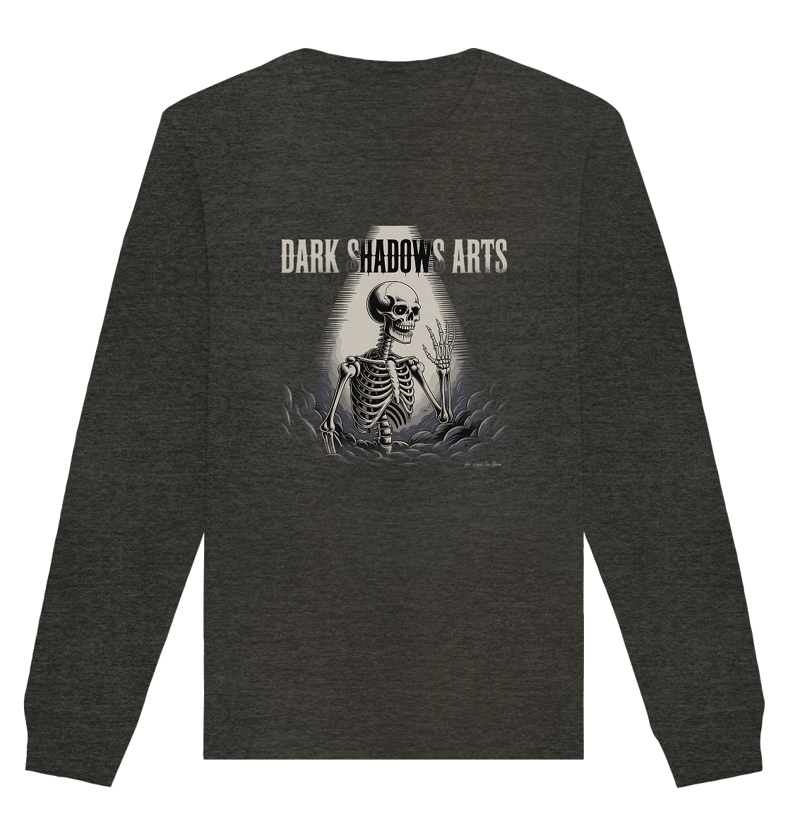 Defiant Bones – Erhobenes Skelett in mystischem Nebel - DSA - Organic Basic Unisex Sweatshirt | Sweatshirts | Dark Shadows Arts