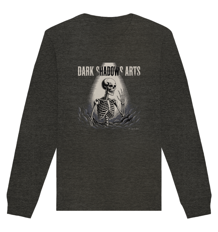 Defiant Bones – Erhobenes Skelett in mystischem Nebel - DSA - Organic Basic Unisex Sweatshirt | Sweatshirts | Dark Shadows Arts