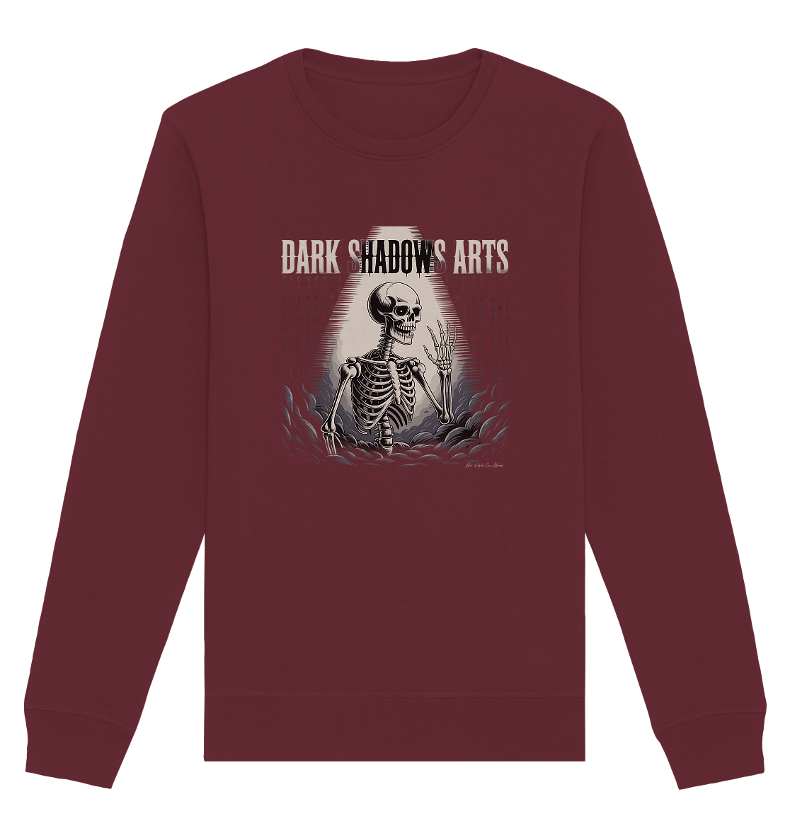 Defiant Bones – Erhobenes Skelett in mystischem Nebel - DSA - Organic Basic Unisex Sweatshirt | Sweatshirts | Dark Shadows Arts