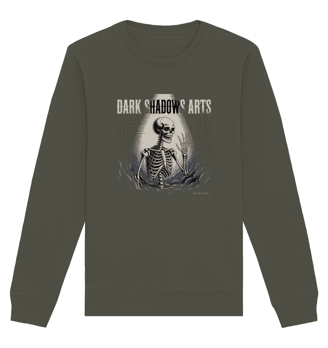 Defiant Bones – Erhobenes Skelett in mystischem Nebel - DSA - Organic Basic Unisex Sweatshirt | Sweatshirts | Dark Shadows Arts