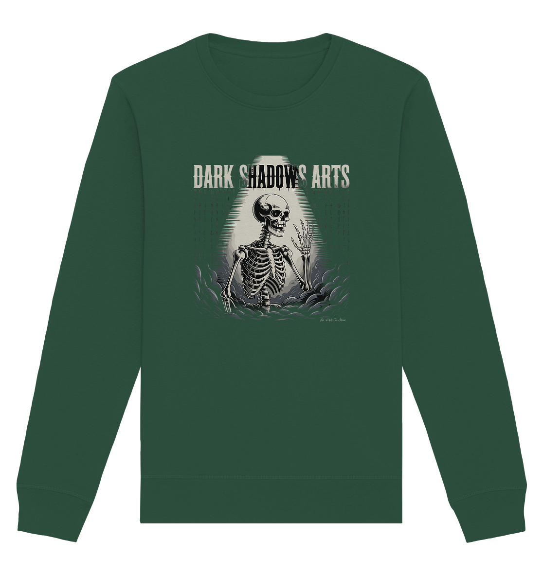 Defiant Bones – Erhobenes Skelett in mystischem Nebel - DSA - Organic Basic Unisex Sweatshirt | Sweatshirts | Dark Shadows Arts