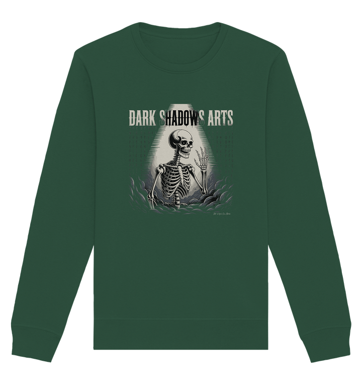 Defiant Bones – Erhobenes Skelett in mystischem Nebel - DSA - Organic Basic Unisex Sweatshirt | Sweatshirts | Dark Shadows Arts