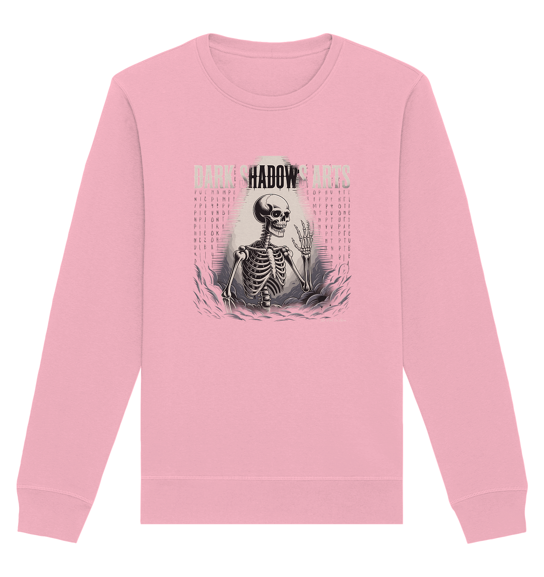 Defiant Bones – Erhobenes Skelett in mystischem Nebel - DSA - Organic Basic Unisex Sweatshirt | Sweatshirts | Dark Shadows Arts