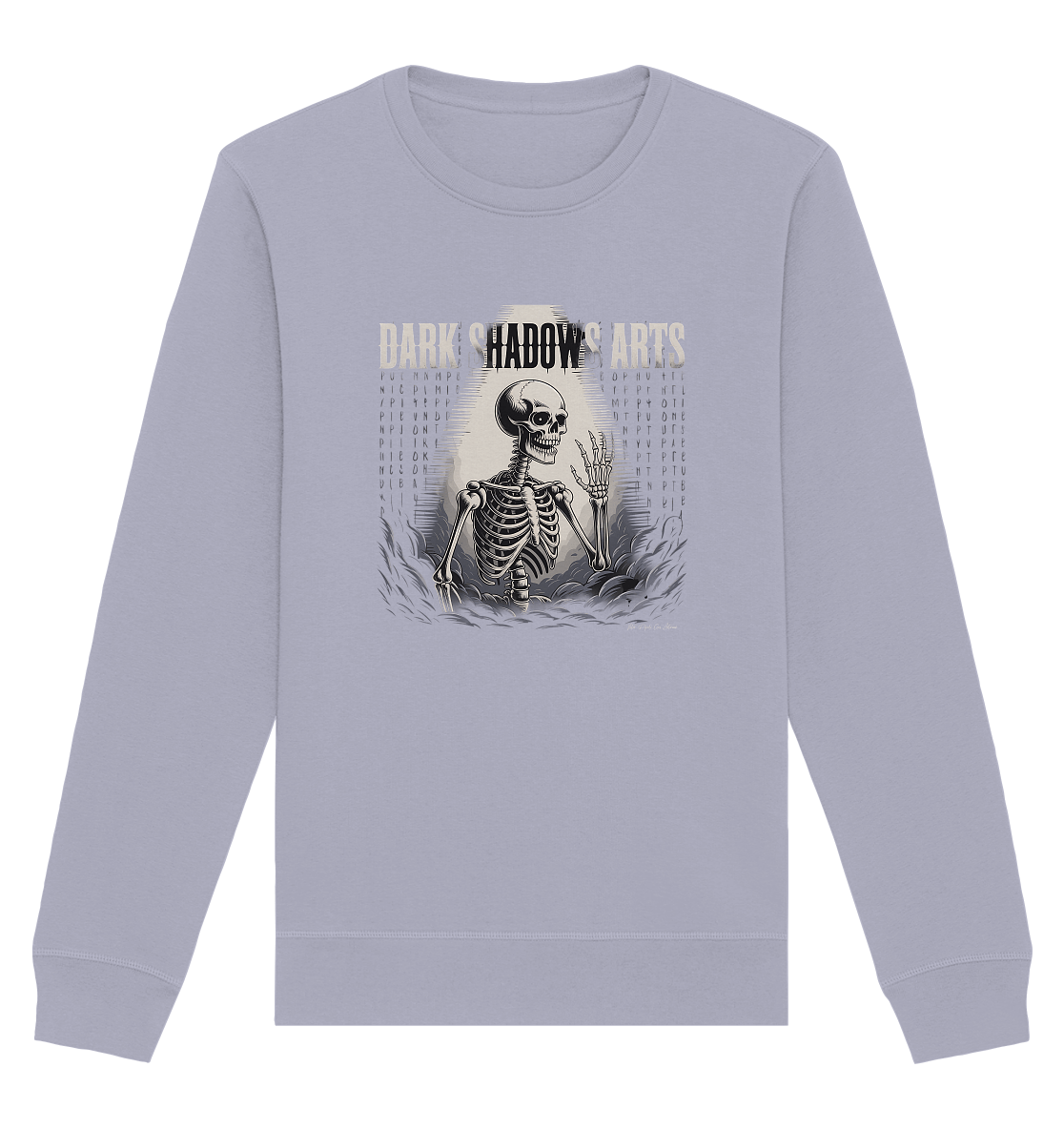 Defiant Bones – Erhobenes Skelett in mystischem Nebel - DSA - Organic Basic Unisex Sweatshirt | Sweatshirts | Dark Shadows Arts