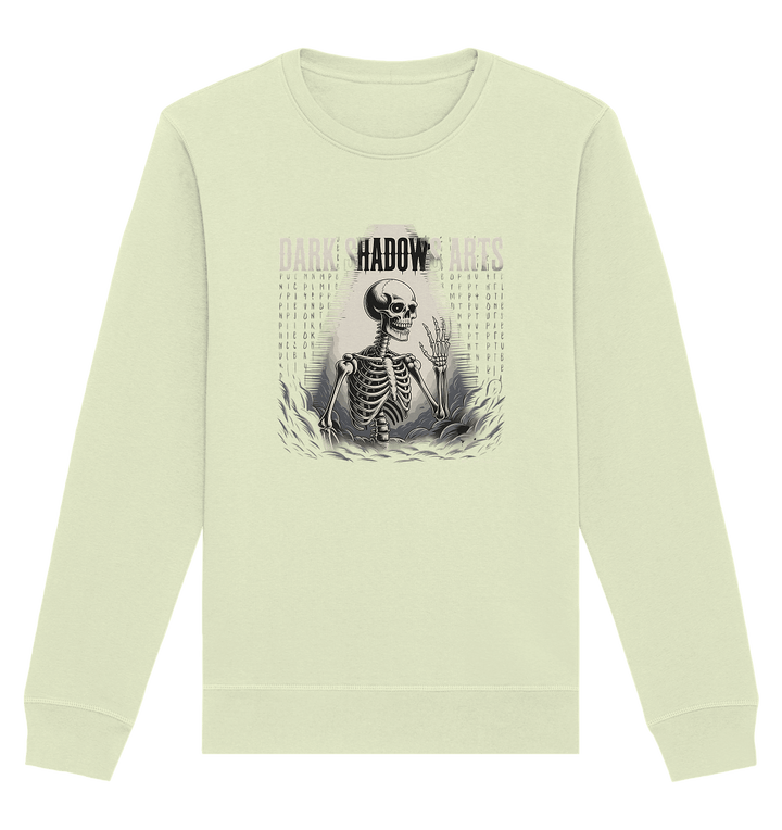 Defiant Bones – Erhobenes Skelett in mystischem Nebel - DSA - Organic Basic Unisex Sweatshirt | Sweatshirts | Dark Shadows Arts