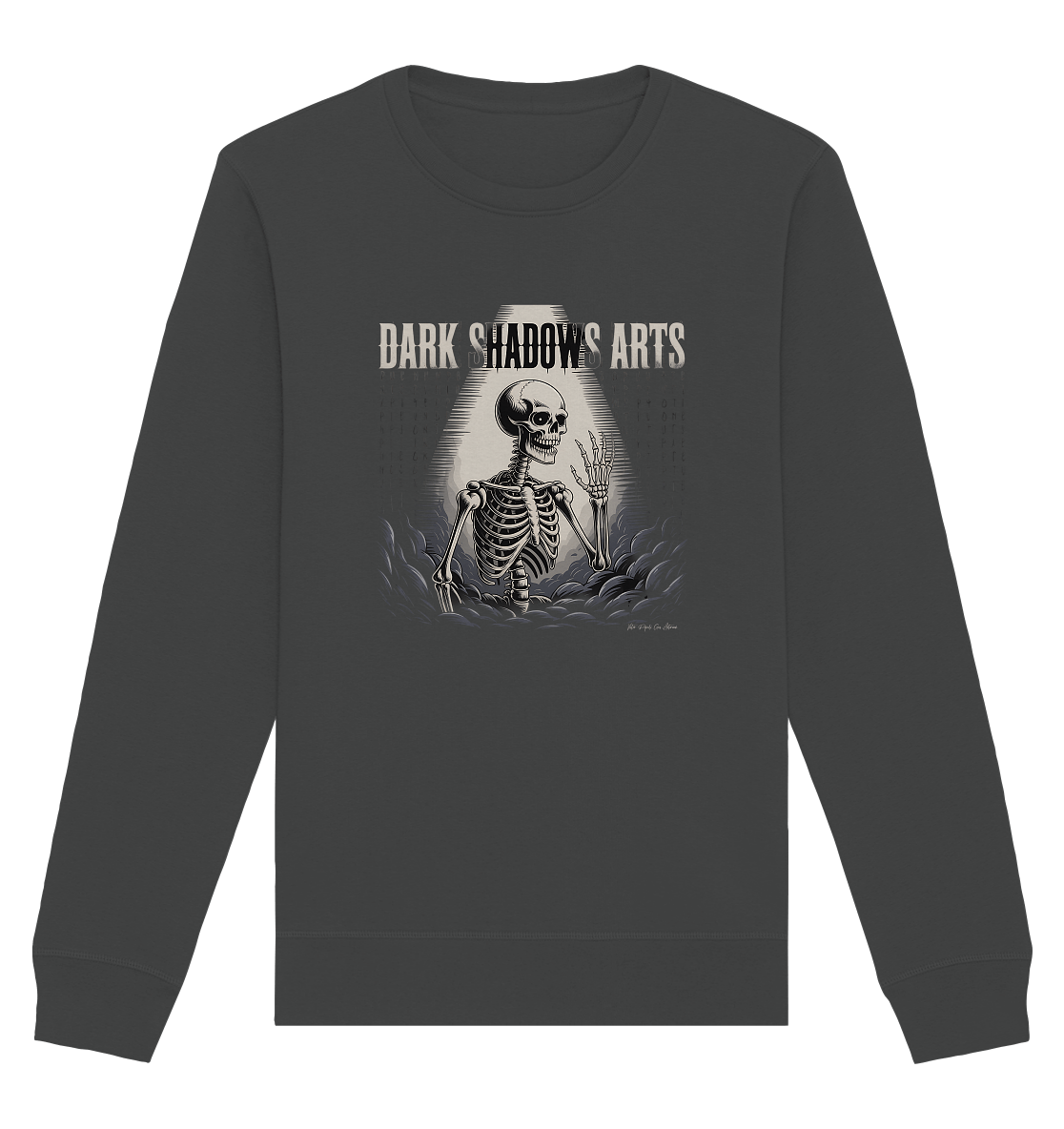 Defiant Bones – Erhobenes Skelett in mystischem Nebel - DSA - Organic Basic Unisex Sweatshirt | Sweatshirts | Dark Shadows Arts