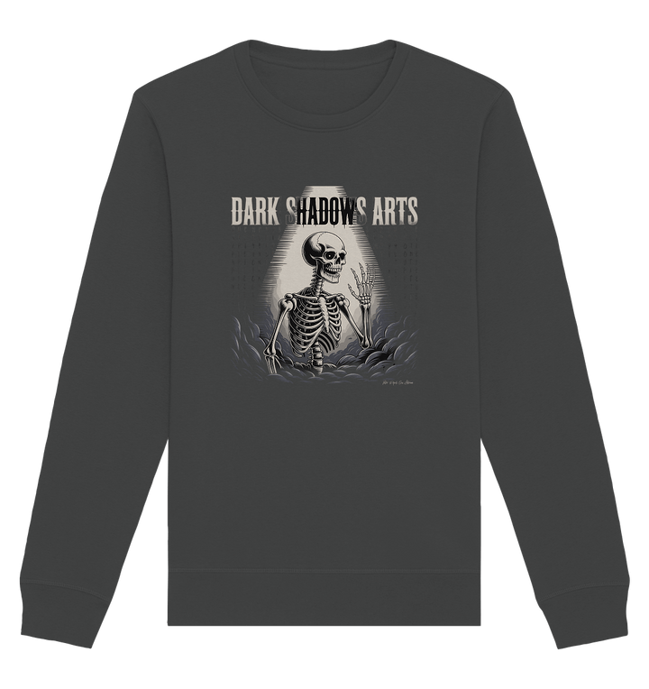 Defiant Bones – Erhobenes Skelett in mystischem Nebel - DSA - Organic Basic Unisex Sweatshirt | Sweatshirts | Dark Shadows Arts